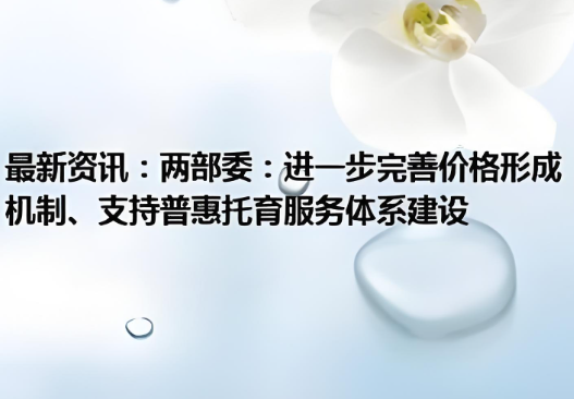 國(guó)發(fā)改委有關(guān)負(fù)責(zé)同志就《關(guān)于進(jìn)一步完善價(jià)格形成機(jī)制、支持普惠托育服務(wù)體系建設(shè)的通知》答記者問