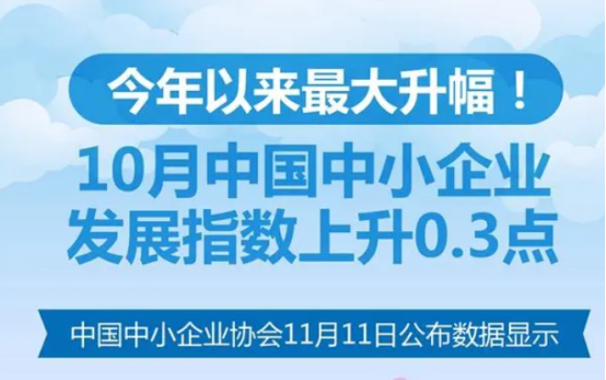 中國(guó)中小企業(yè)協(xié)會(huì)：10月中國(guó)中小企業(yè)發(fā)展指數(shù)為89，較9月上升0.3點(diǎn)